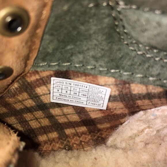 UGG Chestnut Suede Lace-Up Booties High Top Kids Unisex Size 9 Boots - Picture 6 of 7